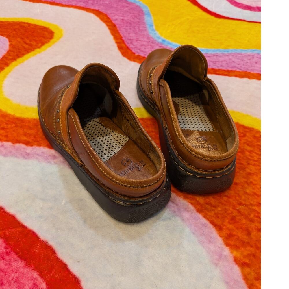 Double H Leather Clogs Mules Slides Tooled Studded Star Concho 8.5 - Picture 5 of 5